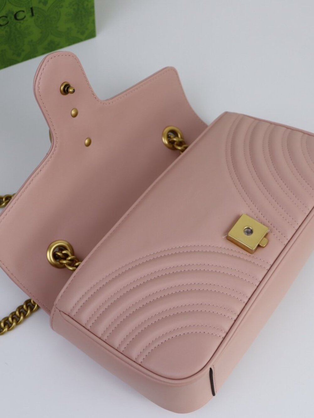 💖👜💗 GUCCI Marmont Matelassé Pink GG Shoulder Bag 💗👜💖 - Picture 7 of 8